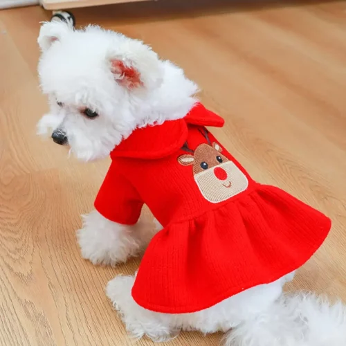 Pet Skirt Dress Warm Winter Christmas